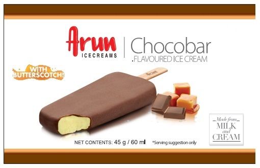 Arun Icecreams Chocobar Flavoured Ice Cream Device mark 4021389 Trademark