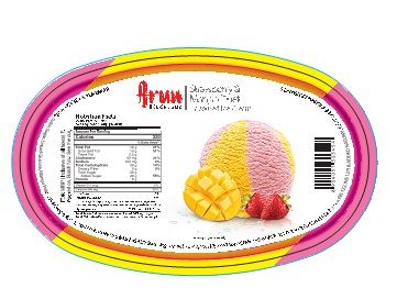 Arun Icecreams Strawberry & Mango Duet Flavoured Ice Cream Device mark 4021404 Trademark