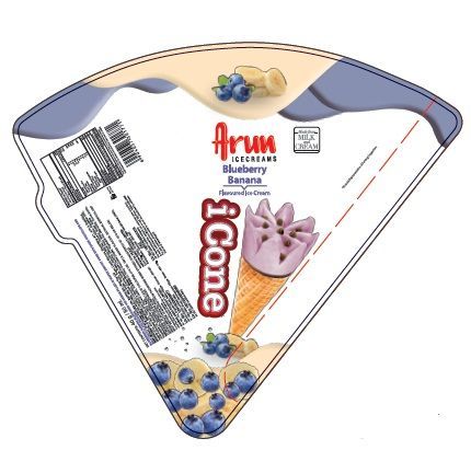Arun Icecreams Blueberry Banana Flavoured Ice Cream Icone Device mark 4021420 Trademark