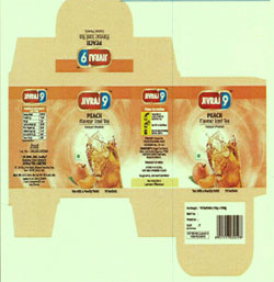 Jivraj - 9 - Peach With Device Of Peach And Glass Device mark 4051942 Trademark