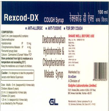 Rexcod-dx Cough Syrup Device mark 4053421 Trademark