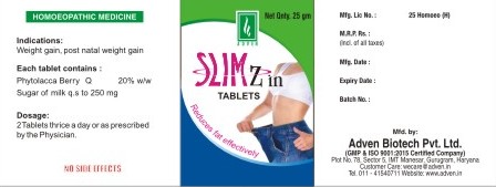 Adven Slimz In (label) Device mark 4095209 Trademark