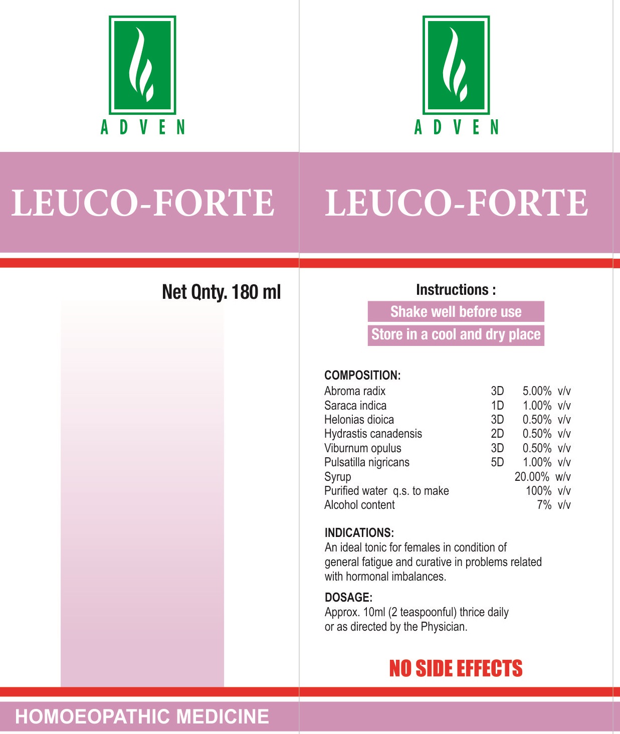 Adven Leuco-forte (lable) Device mark 4095210 Trademark