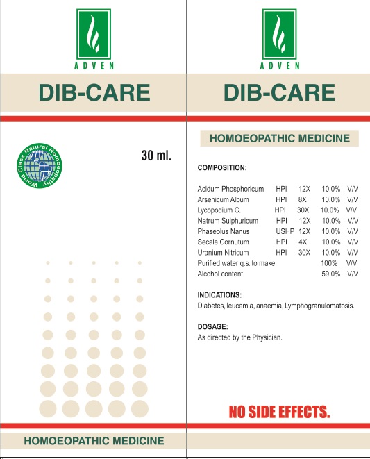 Adven Dib-care (label) Device mark 4095211 Trademark