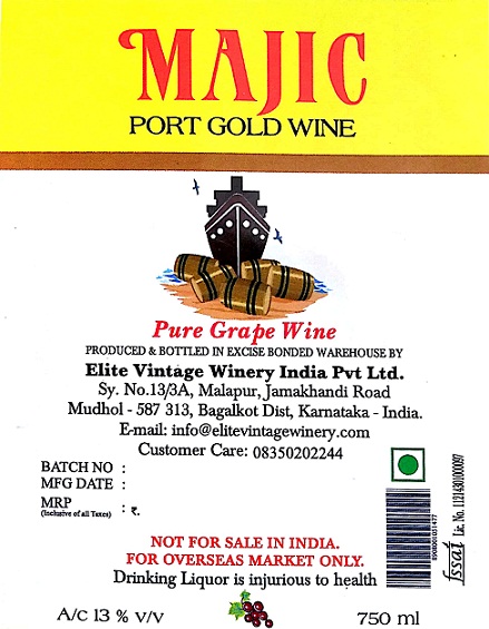 Majic Port Gold Wine Device mark 4095989 Trademark