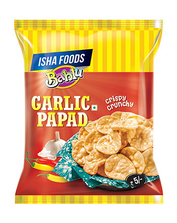 Isha Foods Bablu Garlic Papad Crispy Crunchy Device mark 4087554 Trademark