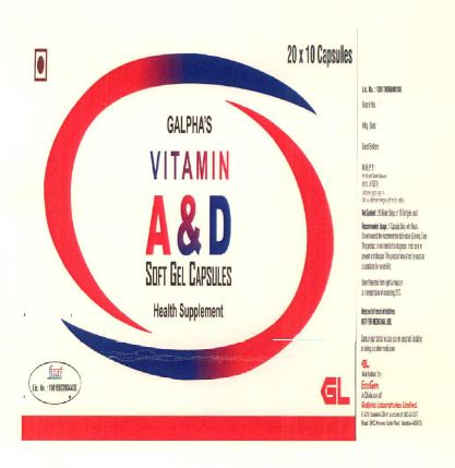 Galpha's Vitamin A & D Device mark 4101184 Trademark