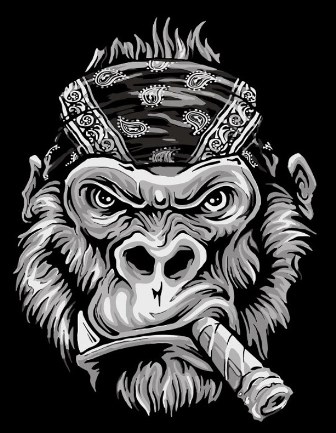 Device Of Monkey With Cigar In Mouth Device mark 4144796 Trademark