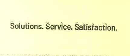 Solutions. Service. Satisfaction. Device mark 4161837 Trademark