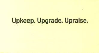 Upkeep. Upgrade. Upraise. Device mark 4161886 Trademark