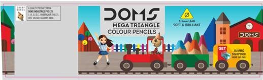 Doms Mega Triangle Colour Pencils (label) Device mark 4169654 Trademark
