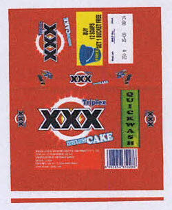 Triplex Xxx Detergent Cake Quick Wash Device mark 3396061 Trademark