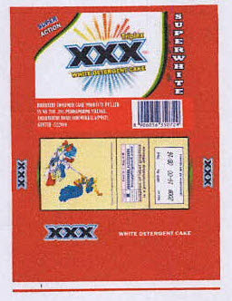Super Action Triplex Xxx White Detergent Cake Super White Device mark 3396062 Trademark