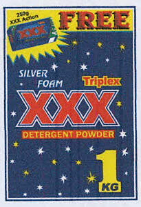 Silver Foam Triplex Xxx Detergent Powder Device mark 3396076 Trademark