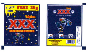 Silver Foam Triplex Xxx Detergent Powder Device mark 3396081 Trademark
