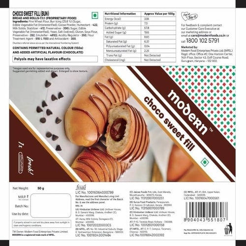 Modern Choco Sweet Fill(label) Device mark 3630710 Trademark