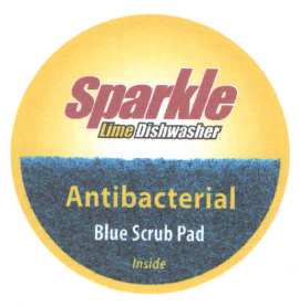 Sparkle Lime Dishwasher Anti- Bacterial Blue Scrub Pad Device mark 3745931 Trademark