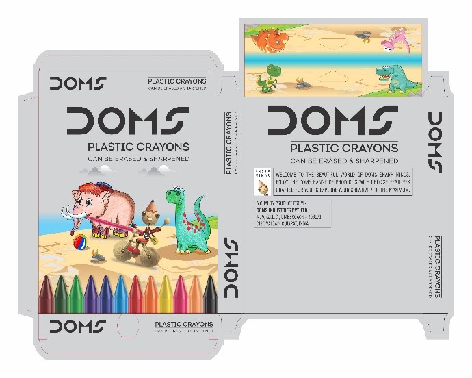 Doms Plastic Crayons - Packaging Device mark 4188625 Trademark