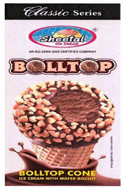 Bolltop With Word Sheetal Ice Cream And Device Of Cone Device mark 3355833 Trademark