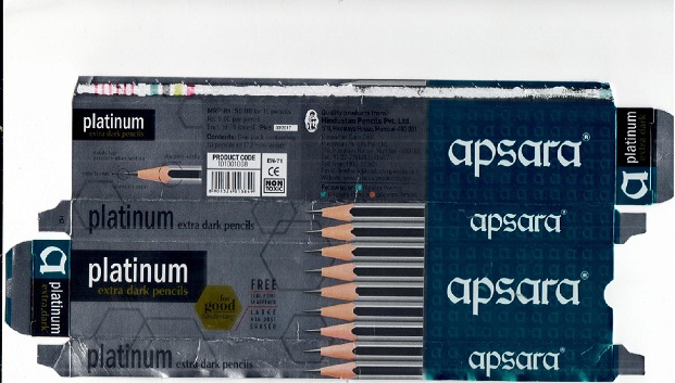 Apsara Platinum Extra Dark Pencils(label) Device mark 3612240 Trademark