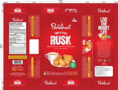 Parliament Light & Crispy Rusk (label) Device mark 3346281 Trademark