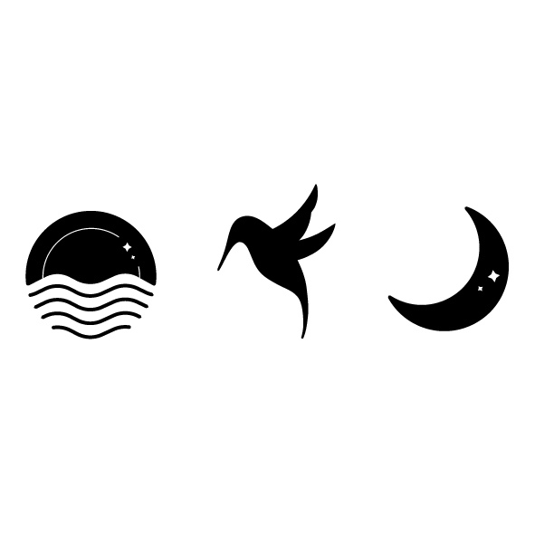 Device Of Sun, Humming Bird And Moon Device mark 4208299 Trademark