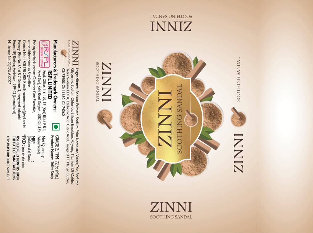 Zinni Soothing Sandal Device mark 4207557 Trademark