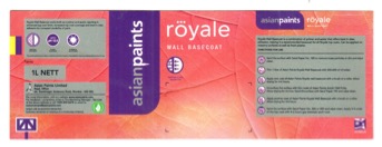 Asian Paints Royale Wall Basecoat Device mark 3262110 Trademark