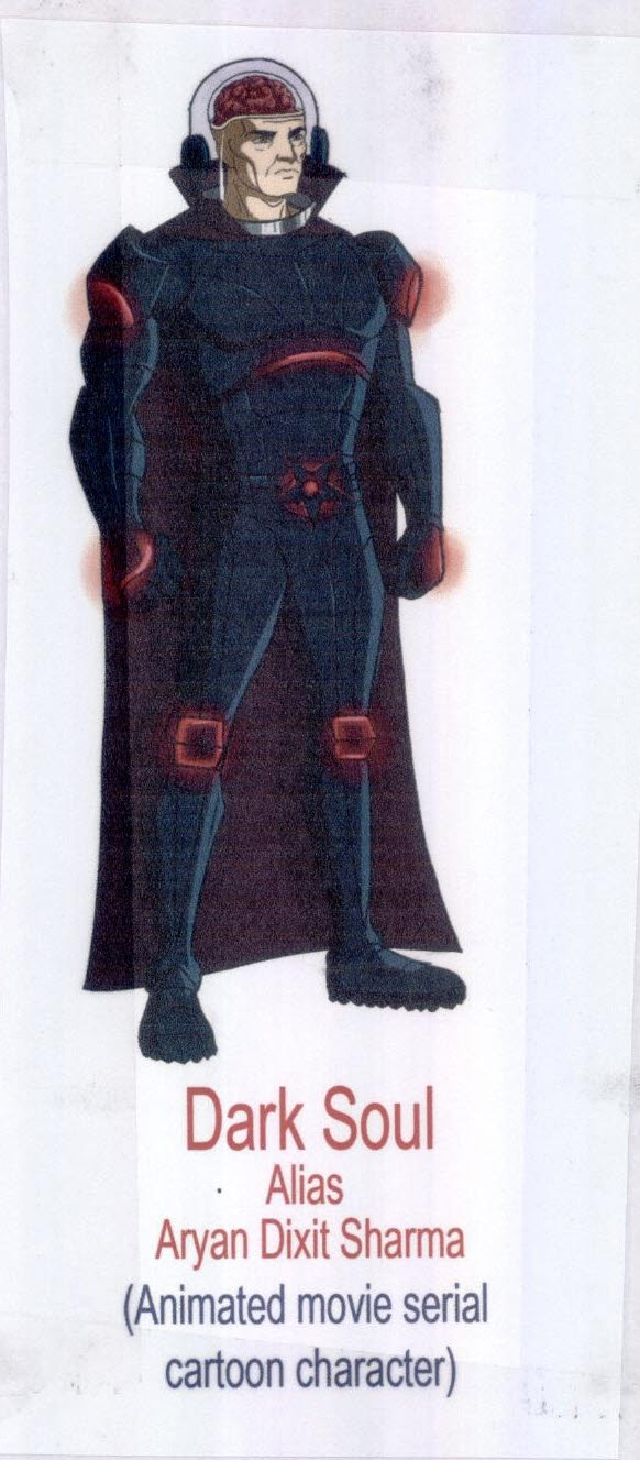 Dark Soul Alias Aryan Dixit Sharma (animated Movie Serial Cartoon Character) Device mark 3262329 Trademark