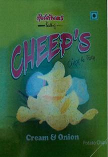 Haldiram's Prabhuji Cheep's(label) Device mark 3249699 Trademark