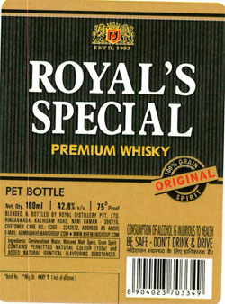 Royal's Special Premium Whisky Device mark 4268110 Trademark