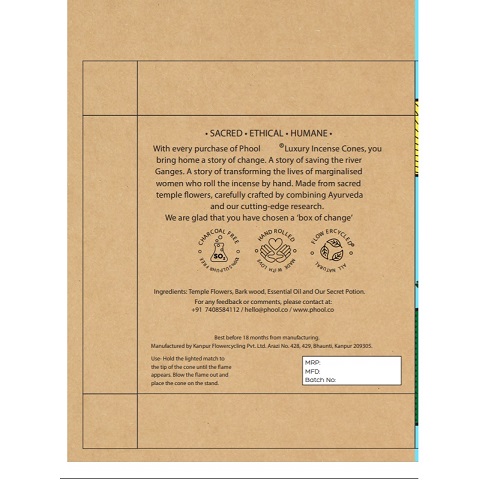 Phool Luxury Incense Cones (packaging) Device mark 4281366 Trademark