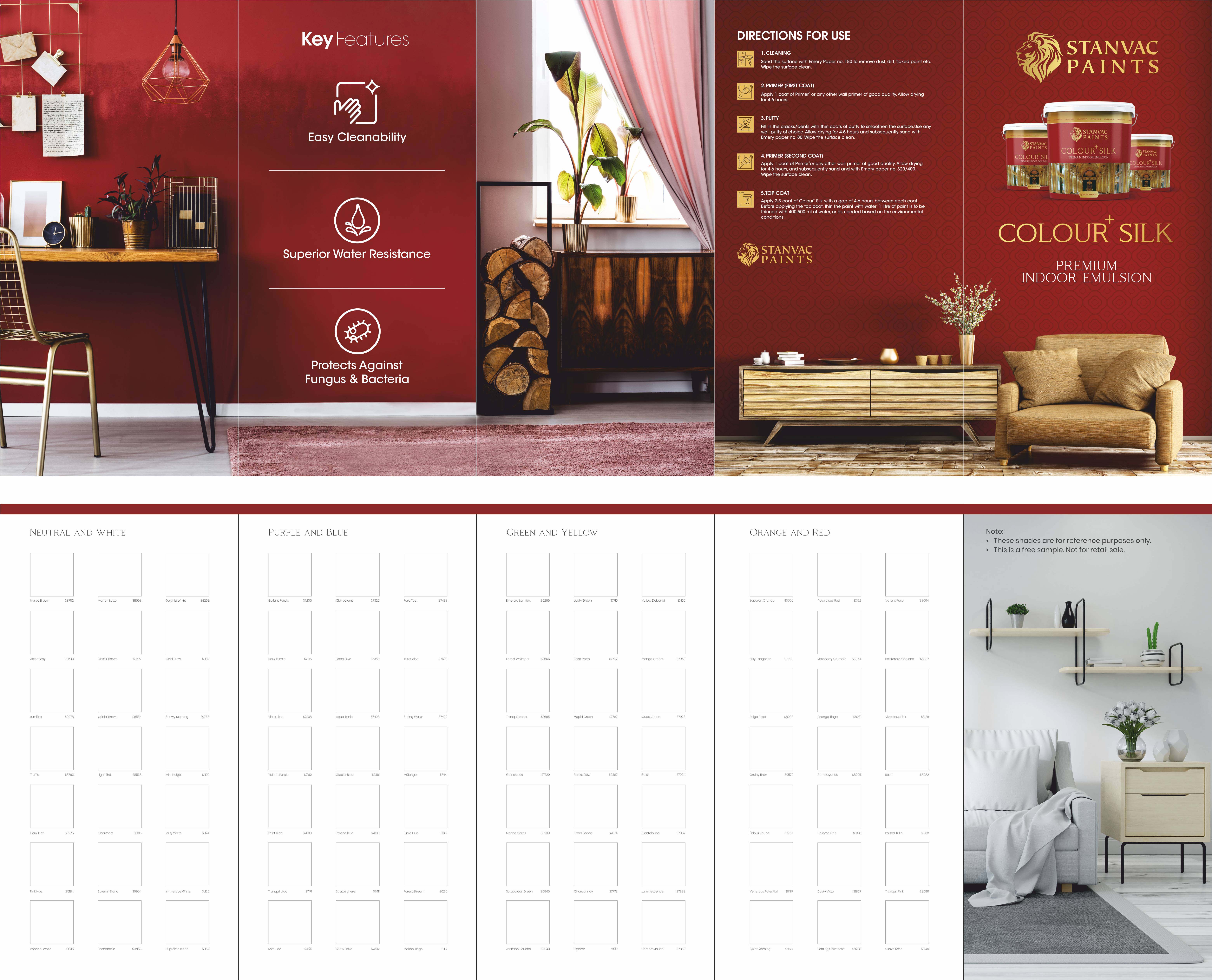 Stanvac Paints Colour Plus Silk Shade Card Device mark 4293634 Trademark