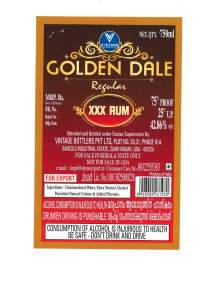 Golden Dale Regular Xxx Rum (device) Device mark 4311788 Trademark