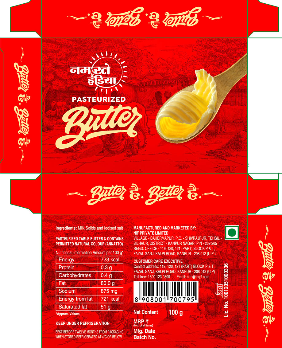 Namaste India Pasteurized Butter Device mark 4298886 Trademark
