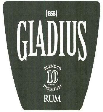 Bsb Gladius Blended 10 Year Old Premium Rum Device mark 4320624 Trademark