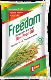 Freedom Physically Refined Rice Bran Oil 1 Litre Label Device mark 4335528 Trademark
