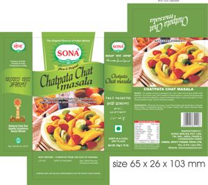 Sona Chatpata Chat Masala Label Device mark 3684141 Trademark
