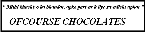Mithi Khushiyo Ka Bhandar, Apke Parivar K Liye Suvadisht Uphar Ofcourse Chocolates Device mark 4356722 Trademark