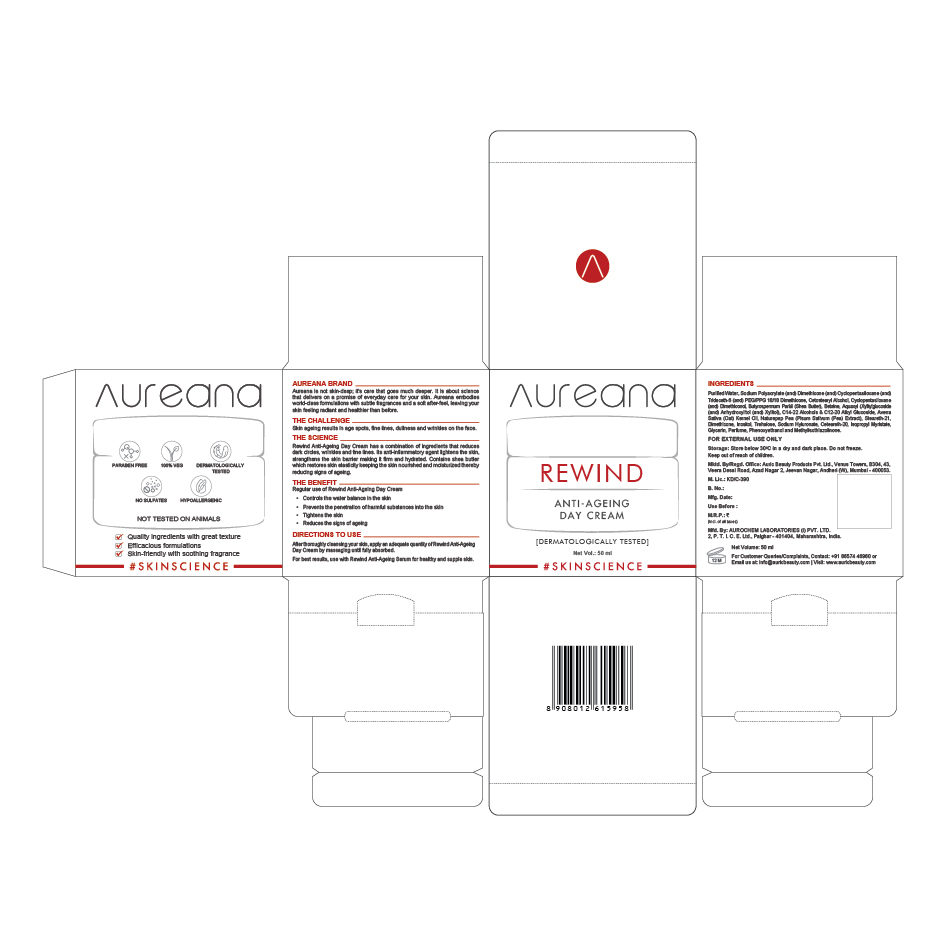 Aureana Rewind Anti-ageing Day Cream #skinscience Device mark 4446109 Trademark