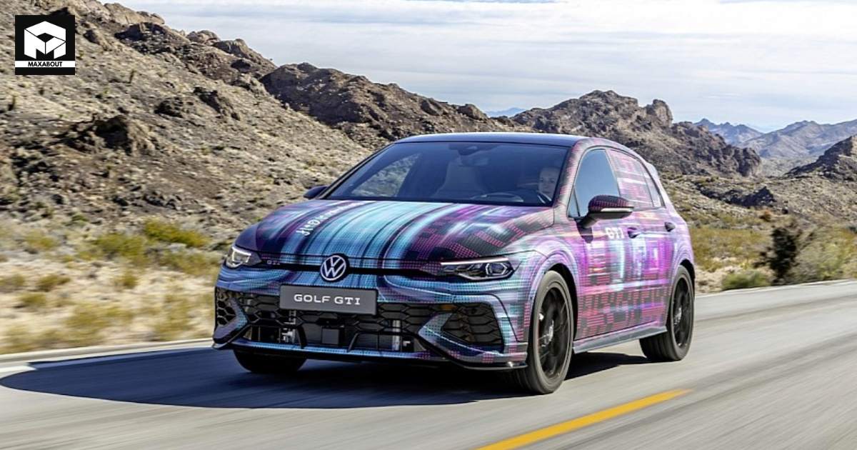 Volkswagen Teases Golf Facelift with Camouflaged Prototype at CES 2024 - foreground