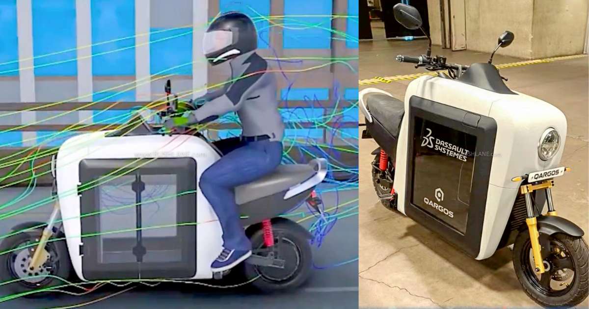 Electric Cargo Scooter with 150 Kms Range Spotted in Testing - left