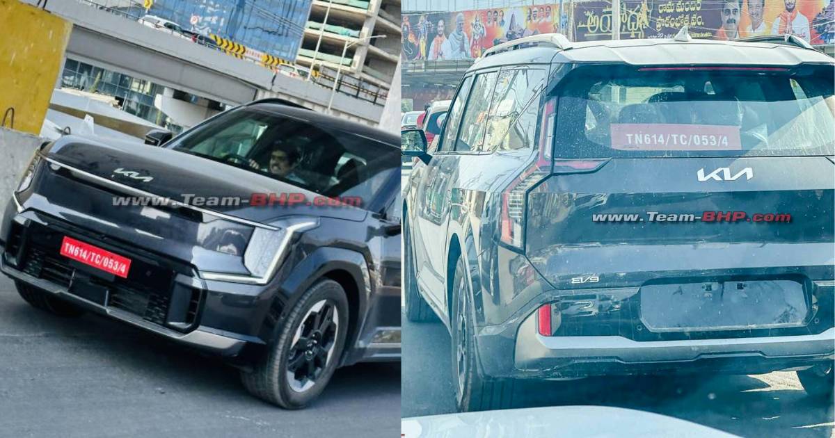 Kia EV9 Electric SUV Spotted in India - snap