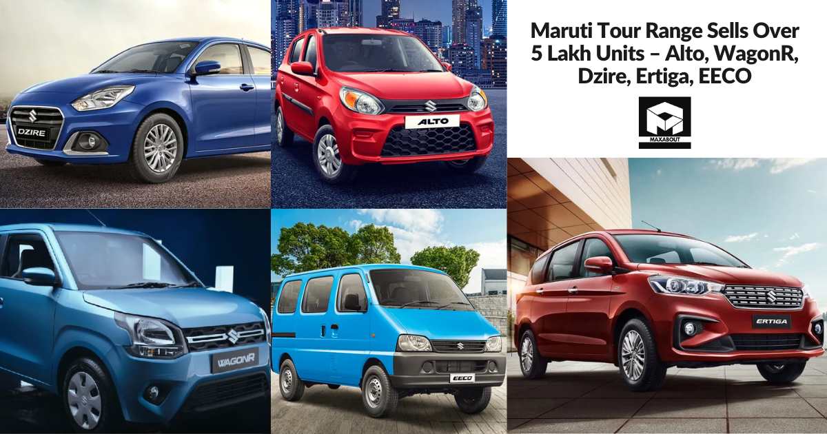 Maruti Tour Range Sells Over 5 Lakh Units – Alto, WagonR, Dzire, Ertiga, EECO