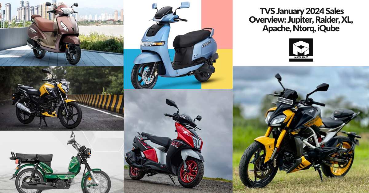 TVS January 2024 Sales Overview: Jupiter, Raider, XL, Apache, Ntorq, iQube