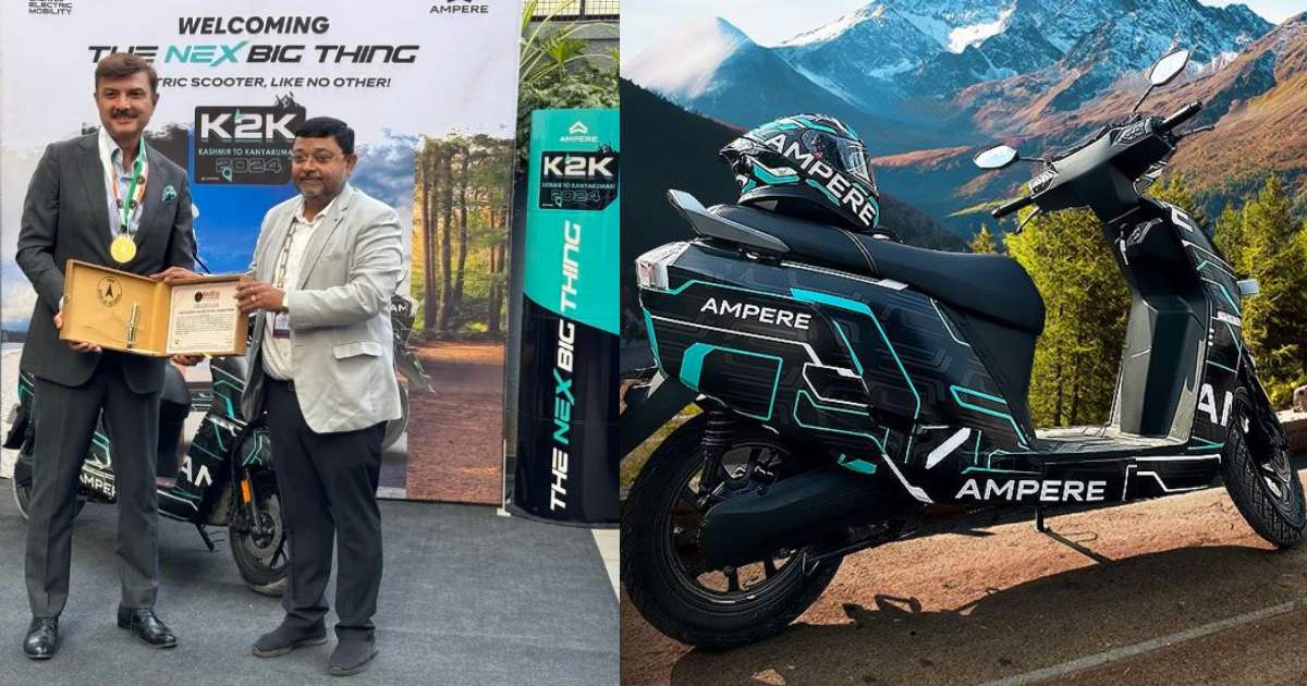Ampere NXG Scooter Breaks 2 Records on Long Journey - top