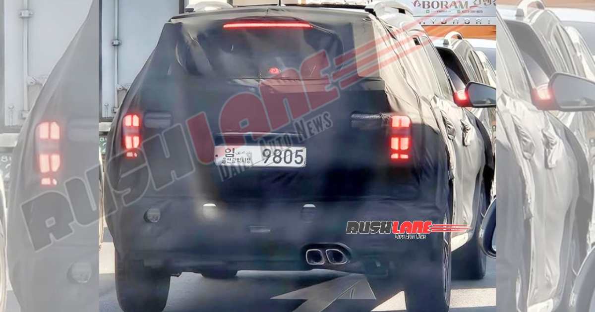 Hyundai Alcazar Facelift: Palisade-Inspired Taillights Spotted - angle