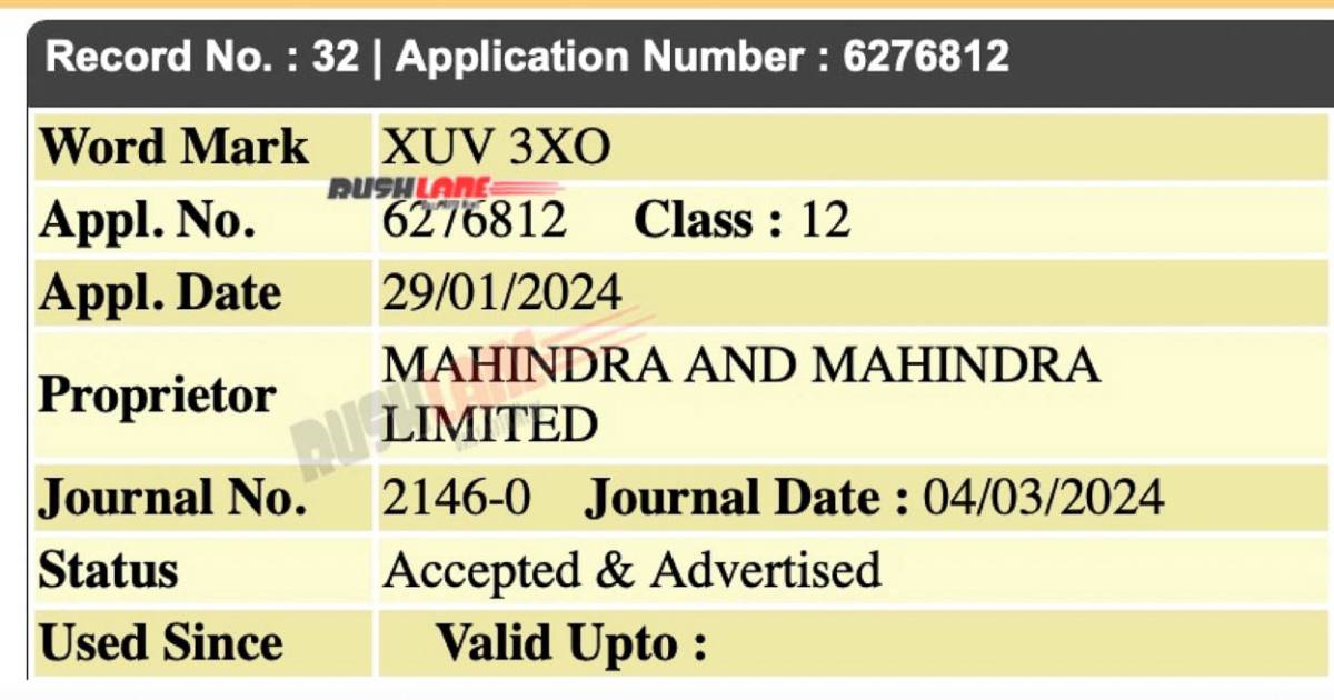 Mahindra Registers XUV 7XO, 5XO, 3XO, 1XO Names for Electric SUV Lineup - macro