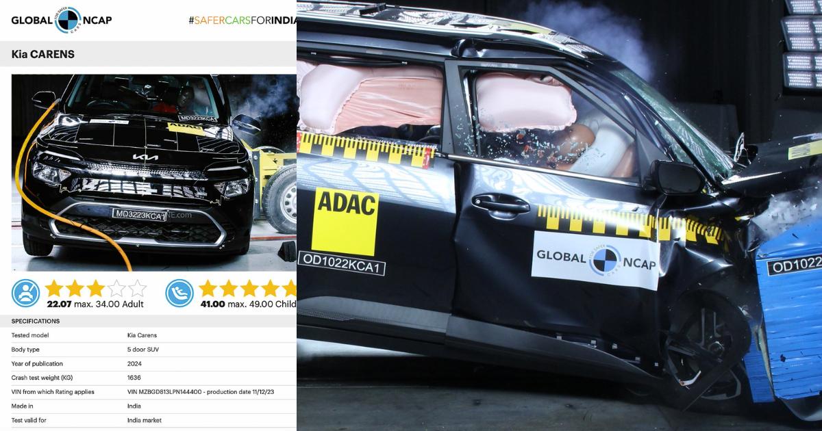 Kia Carens Achieves 3-Star Global NCAP Rating in Recent Tests - landscape
