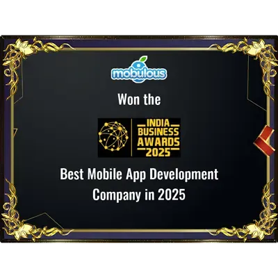 Mobulous India Business Award IBA 2025 for best mobile app development company